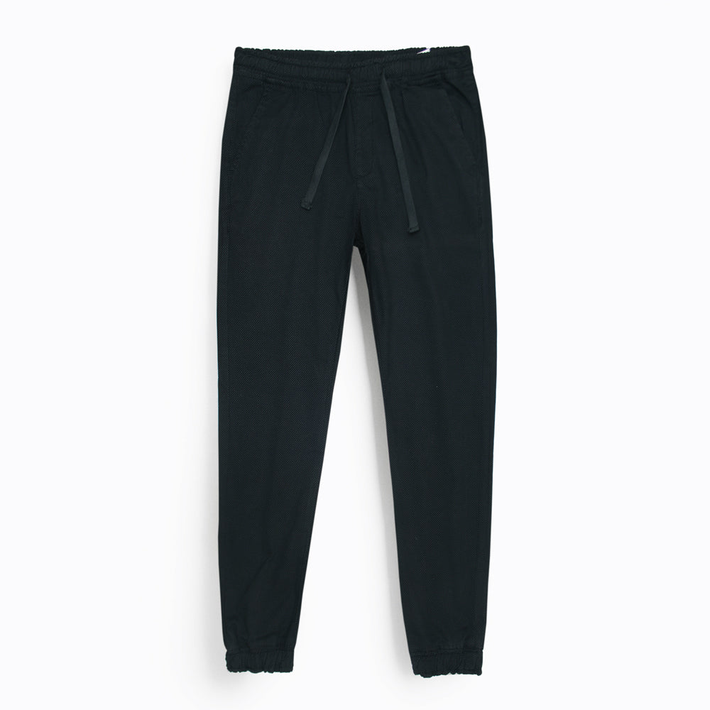 Premium Cotton Waste Jogger Pants (Black Doted)