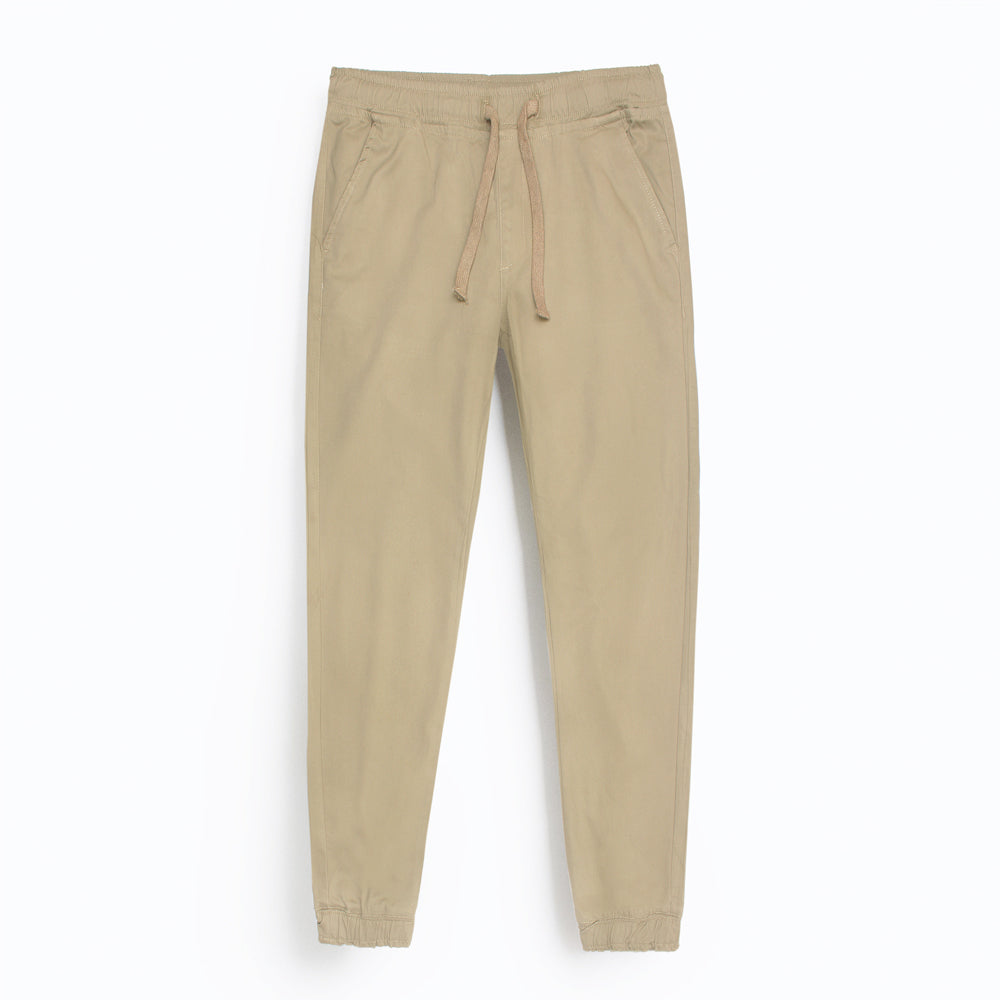 Premium Cotton Waste Jogger Pants (Khakki)