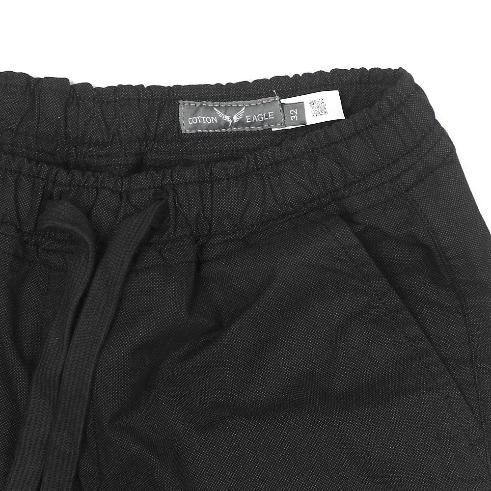 Premium Cotton Waste Jogger Pants (Textured Black)