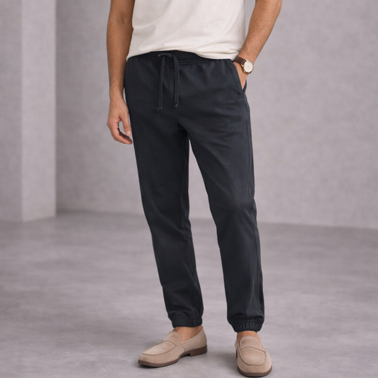 Premium Cotton Waste Jogger Pants (Charcoal Grey)