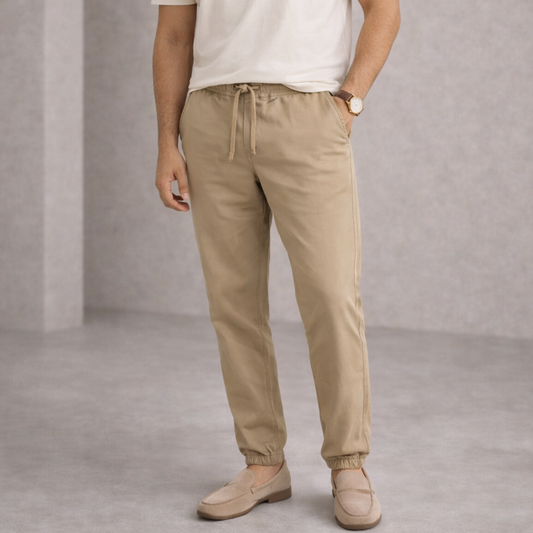 Premium Cotton Waste Jogger Pants (Khakki)