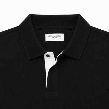 COTTON EAGLE PRESTIGE KNIT POLO SHIRT (GALAXY BLACK)