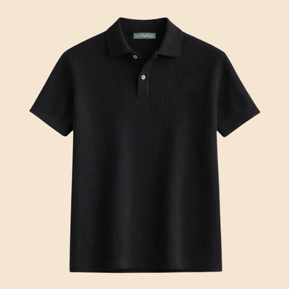 Cotton Eagle Premium Thermal Polo Shirt – Black