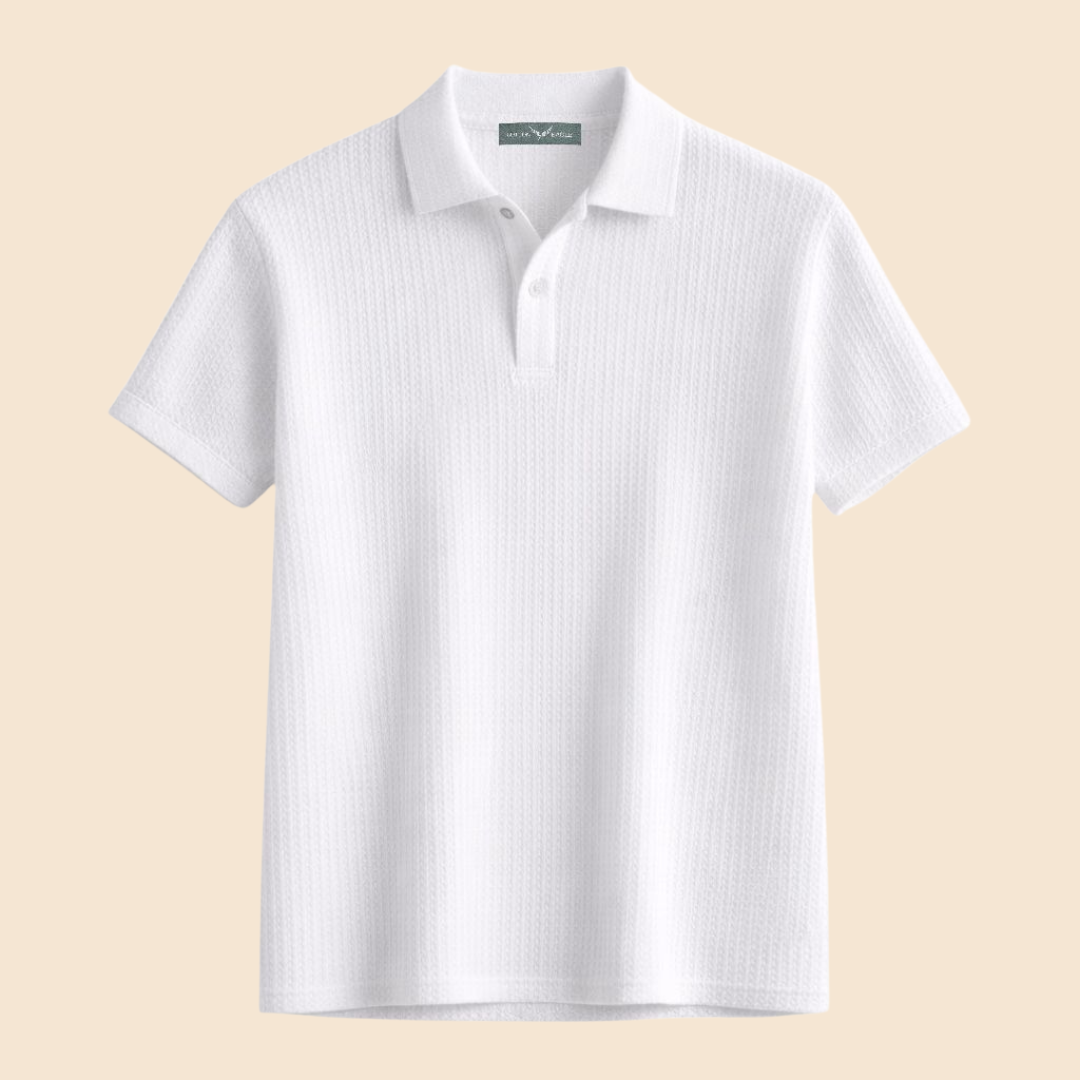 Cotton Eagle Premium Thermal Polo Shirt – White