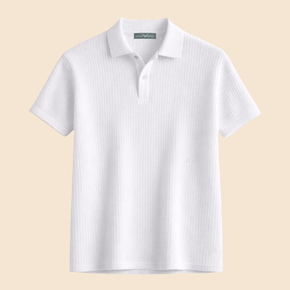 Cotton Eagle Premium Thermal Polo Shirt – White