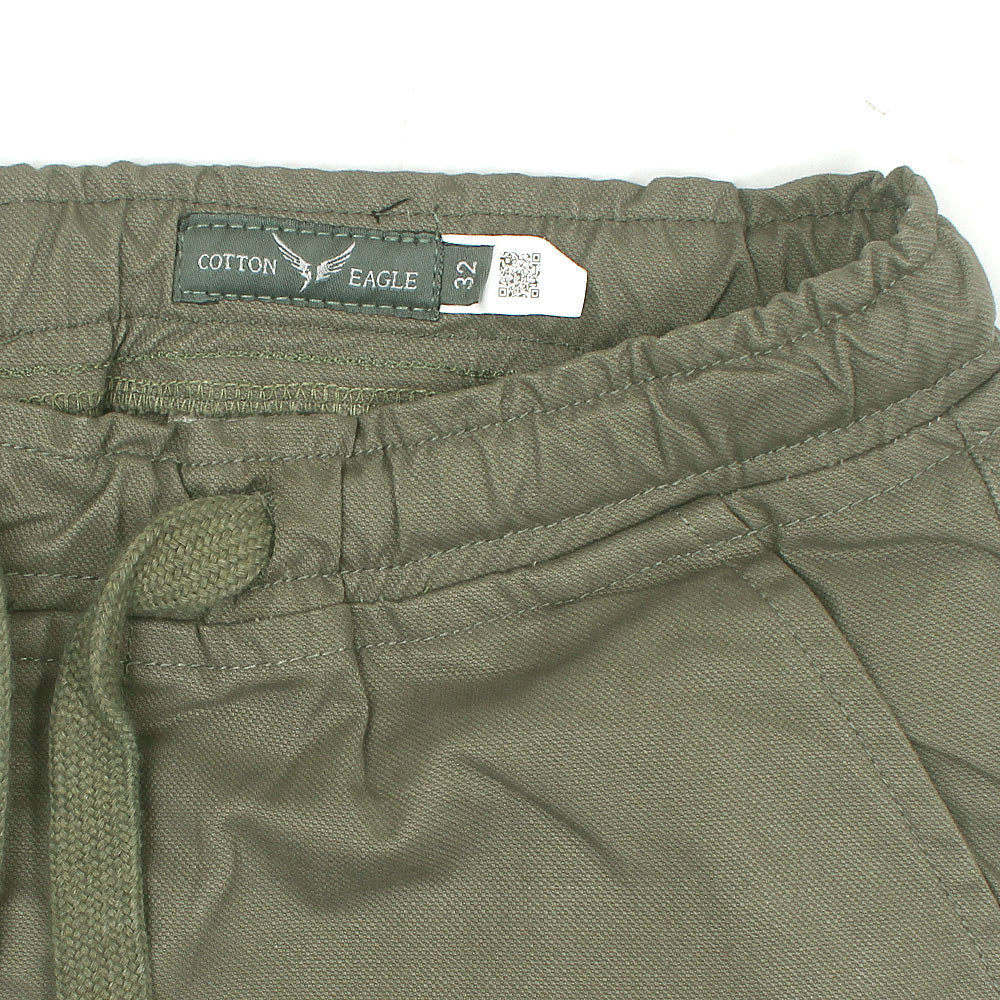 Premium Cotton Waste Jogger Pants (Olive Green)