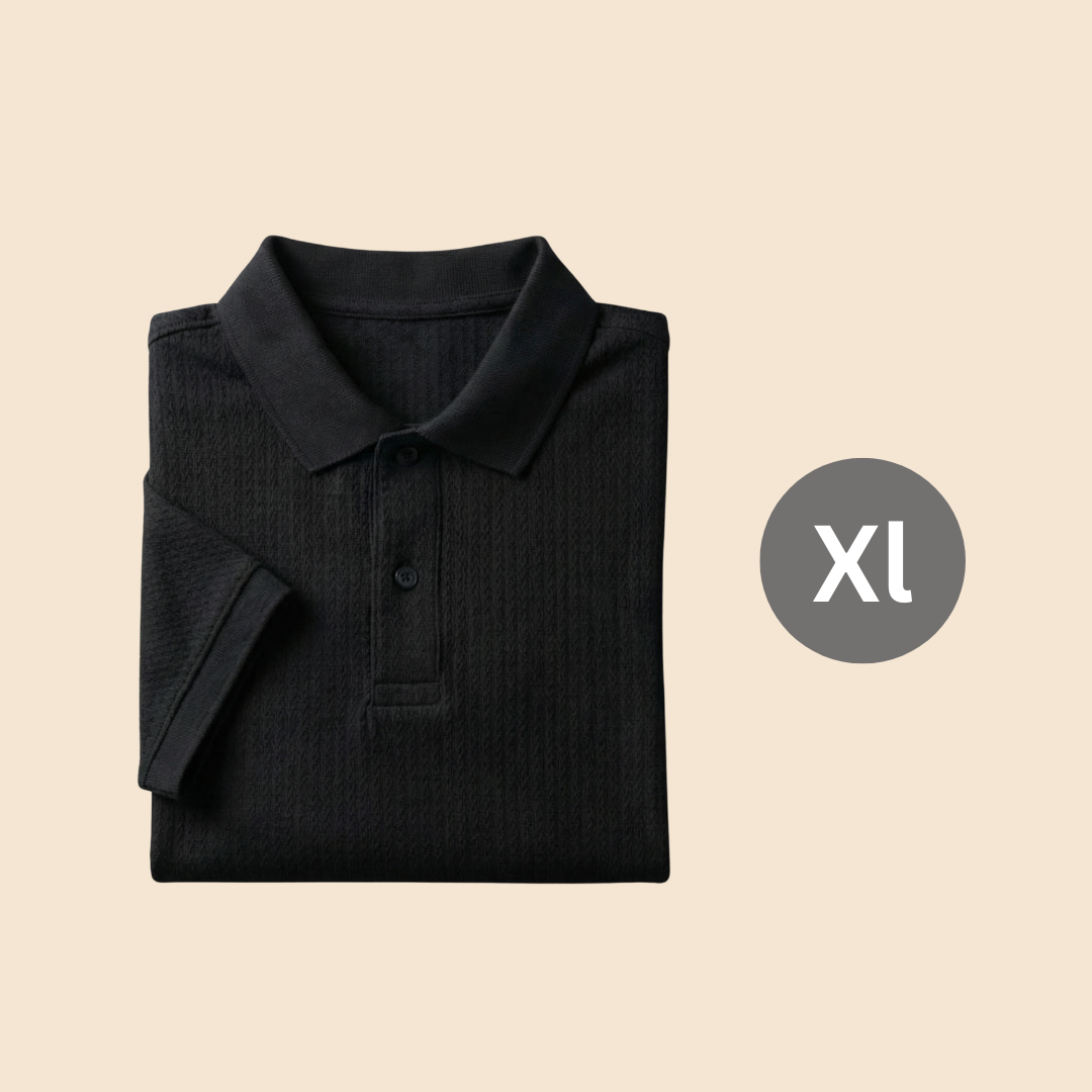 Cotton Eagle Premium Thermal Polo Shirt – Black