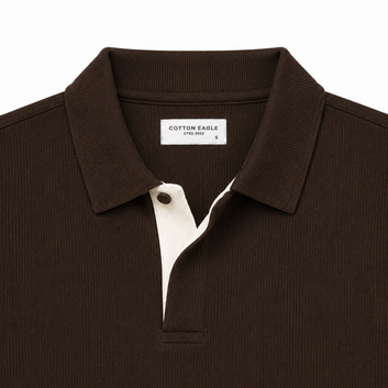COTTON EAGLE PRESTIGE KNIT POLO SHIRT (ESPRESSO BROWN)
