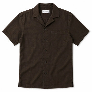 COTTON EAGLE RELAXED FIT IRISH LINEN SHIRT (ESPRESSO BROWN)